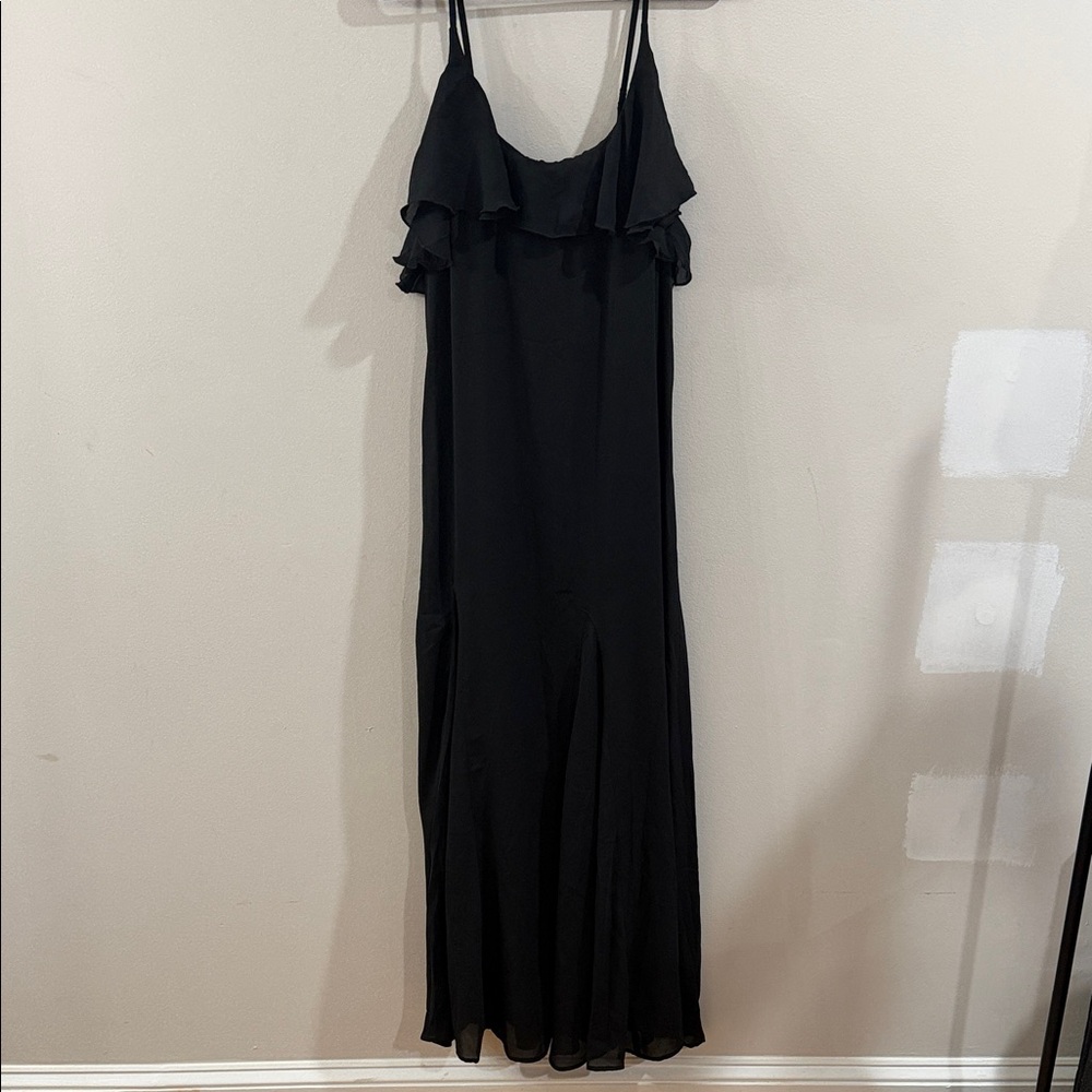 Abercrombie & Fitch Black Maxi Dress with Ruffle Detail